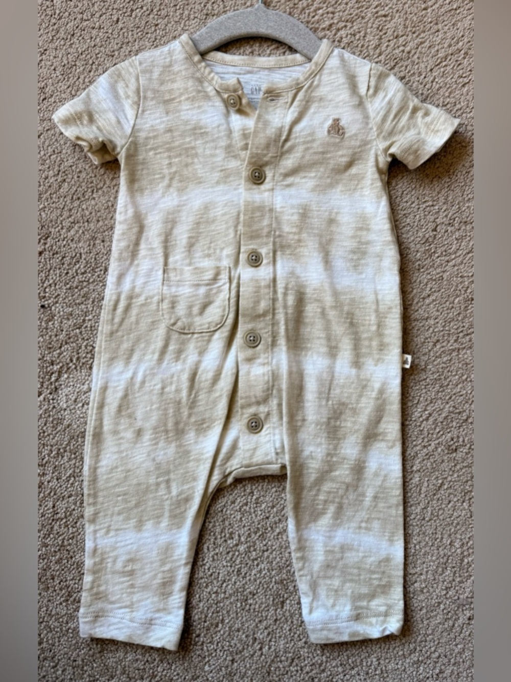 GAP Beige & Cream tie dye Baby One-Piece